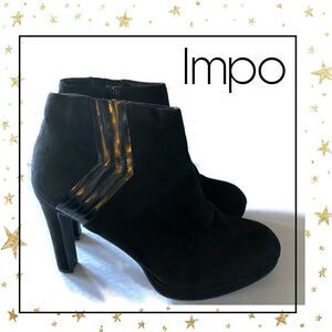 Impo Black Suede Heeled Ankle Booties 8